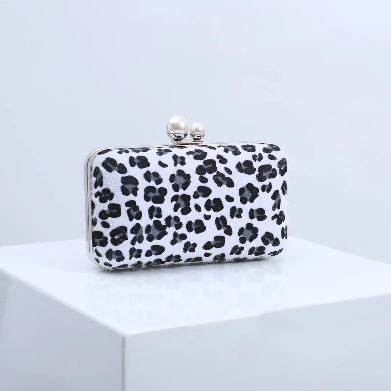 

Curlyfur Vegan Animal Fur PU Leather Leopard Color Print Handbag Wedding Party Evening Casual Clutch Luxury Purse for Ladies