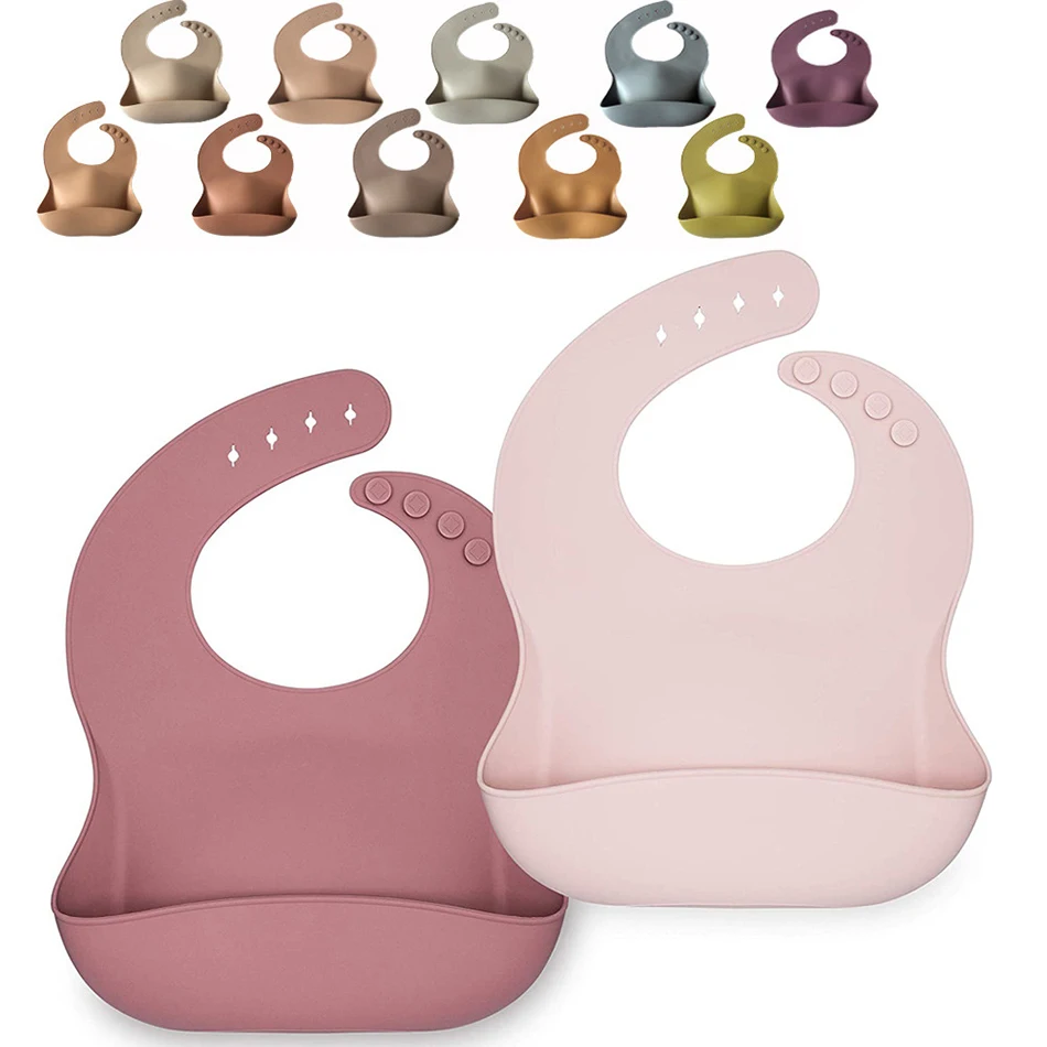 

Wholesale Waterproof Bib Food Grade Liquid Silicone Feeding Bib Explore BPA Free Easy Clean Silicone Baby Bib, Picture show