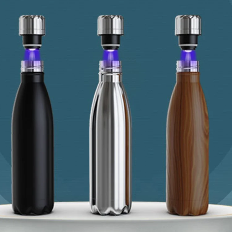

500ml Cola Shape Uv Water Purifier Self-cleaning Insulation Double Walled Smart Thermal Vacuum Flask, Sport Bottle Stainless, Customized color