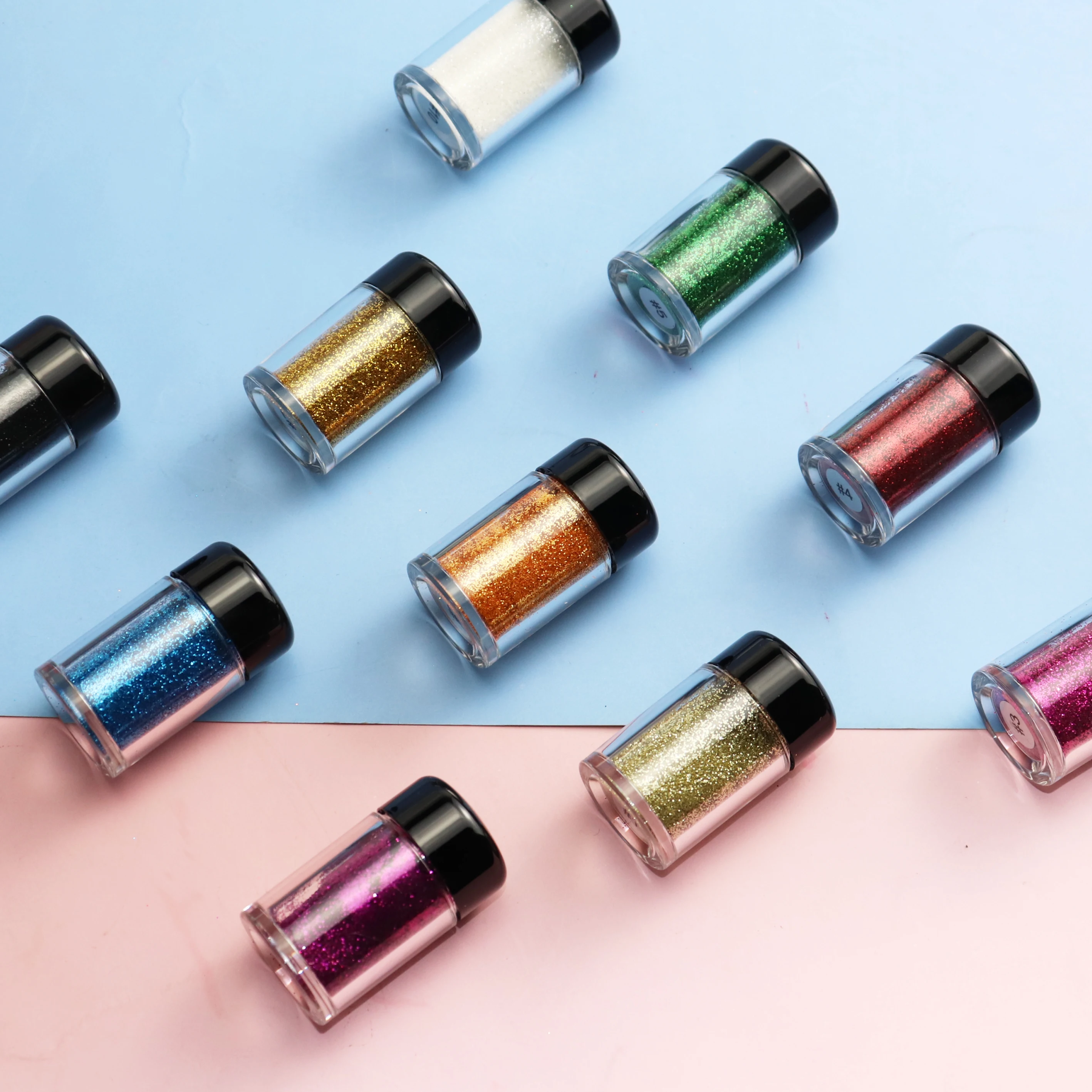 

Low MOQ Private Label Custom Loose Glitter Eyeshadow Make Up Cosmetics No Brand 10 Colors Eyeshadow