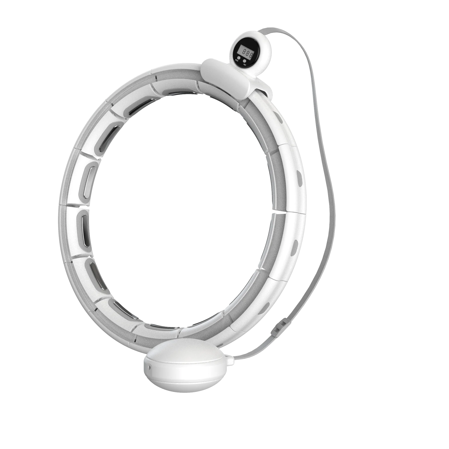 

Halley Wholesale Counter Digital Sport Waist Massage Fitness Weighted Smart Hula Ring Hoop, White