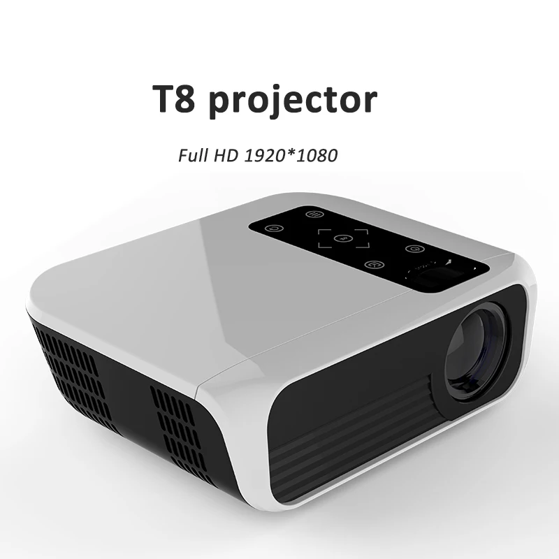 

T8 Android 7.1 Projector 2GB 16GB Full HD 1920*1080P Home Theater 5000 Lumens TV Projector, White