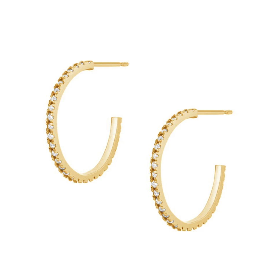 

wholesale jewellery vermeil jewelry 925 sterling silver 18k gold plated cubic zircon hoop Earrings For Women