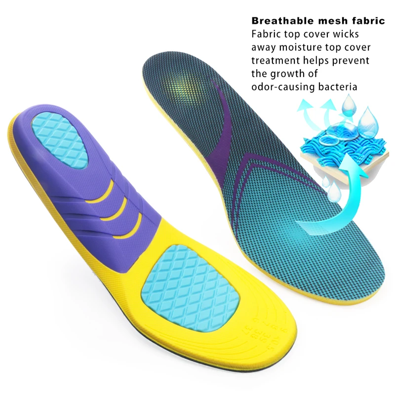 

Sports Silicone Gel Insoles Arch Support Orthopedic Plantar Fasciitis Running Insole, Green/blue/black