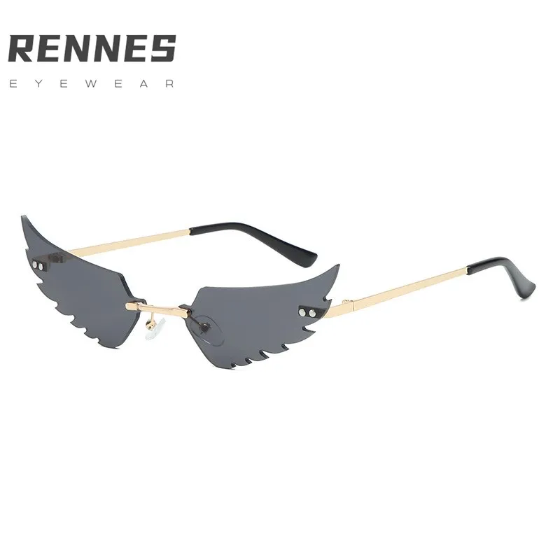 

[RTS]New Trend Hot Sale Angel Wing Rimless Glasses Metal Frame Unisex Party Sunglasses 2020 Custom Glasses, Custom colors