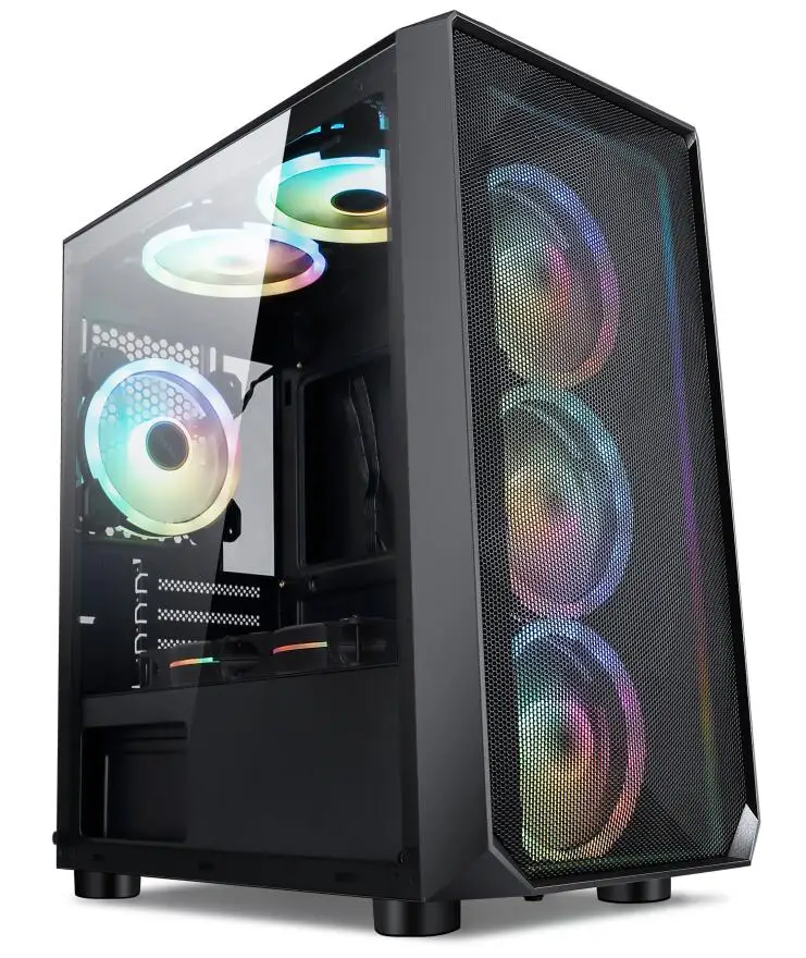 

New Mohe Black Side Glass Panel PC Gaming Computer Case Casing Hardware