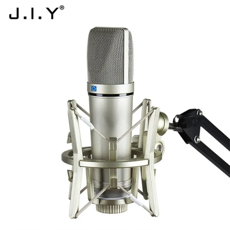 

High Quality Streaming Broadcast Condenser Mic Singing Condenser Microphone For Pc Laptop Computer, Champagne