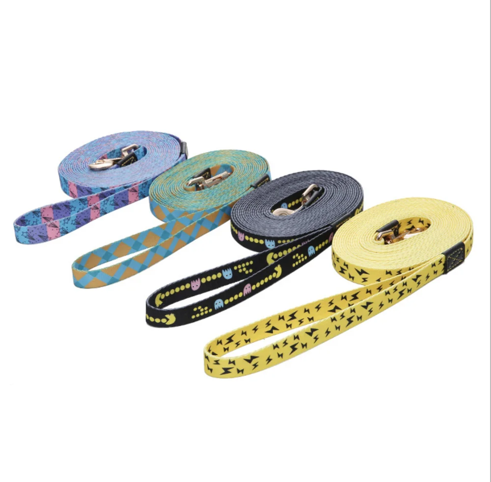

Wholesale Japanese Pattern Printed Thick Long Pet Leash With Custom Logo, Black,purple,yellow,green