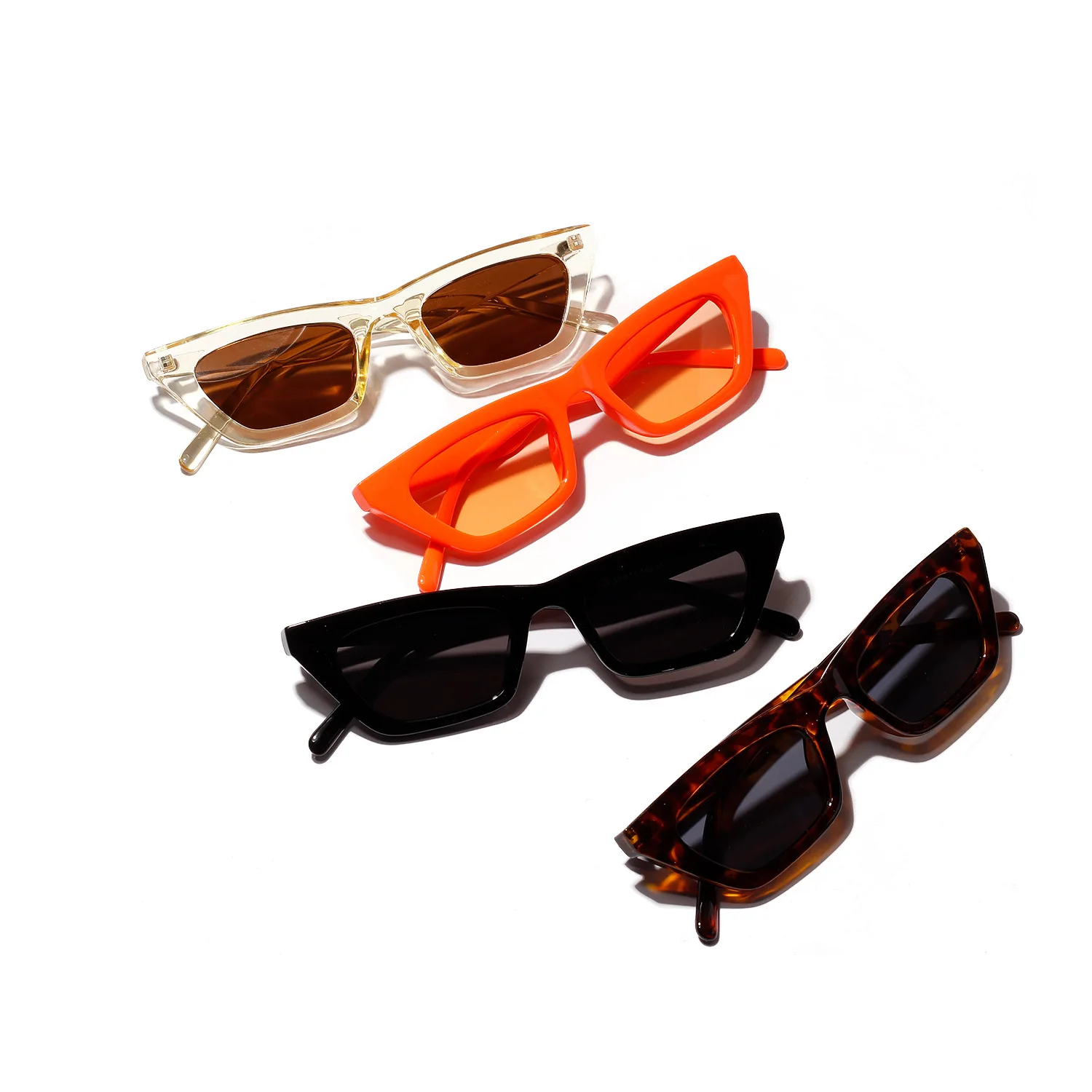 

2021 Fashion Color small square sunglasses women orange jelly sunglasses men retro leopard print mirror, Customized