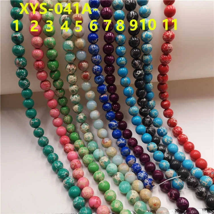 

8mm sea sediment jasper natural semi-precious stone beads, Colorful