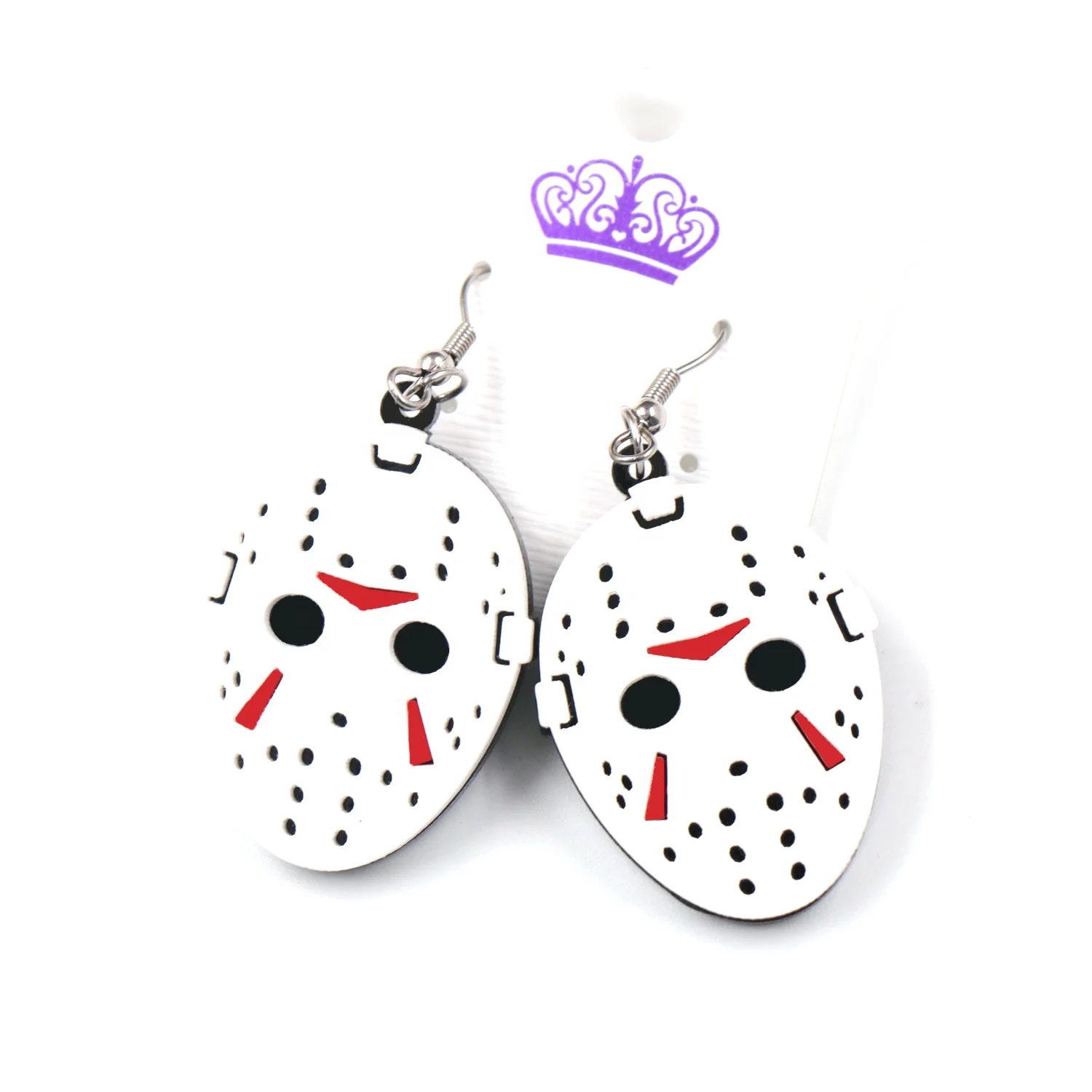 

ERS504ER1183 Friday The 13th Halloween Earrings Holiday Statement Laser Cut Acrylic Earrings