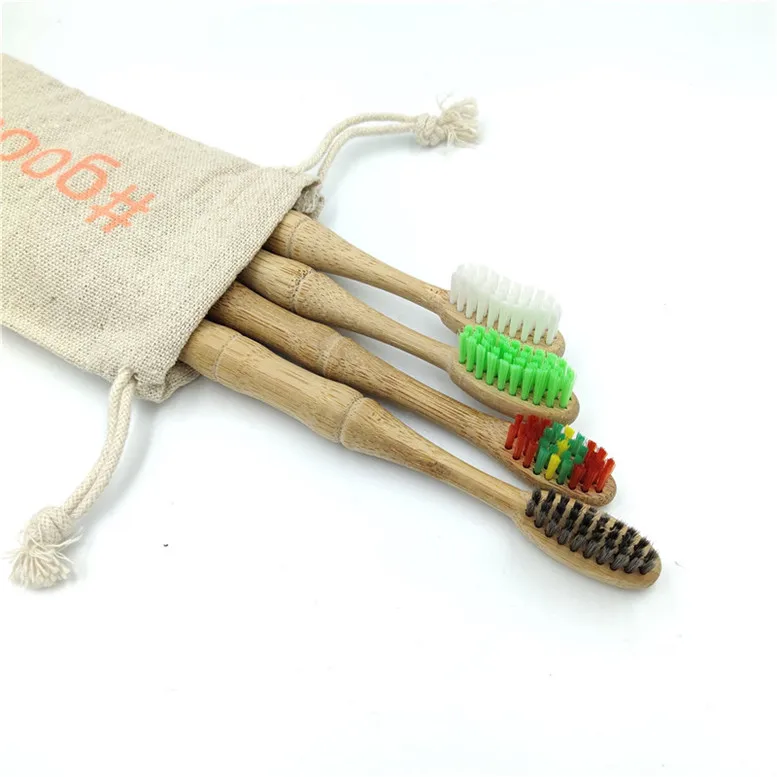 

Biodegradable Bamboo Tooth Brush Wholesale Eco Friendly Custom Logo Color Natural Bamboo Toothbrush