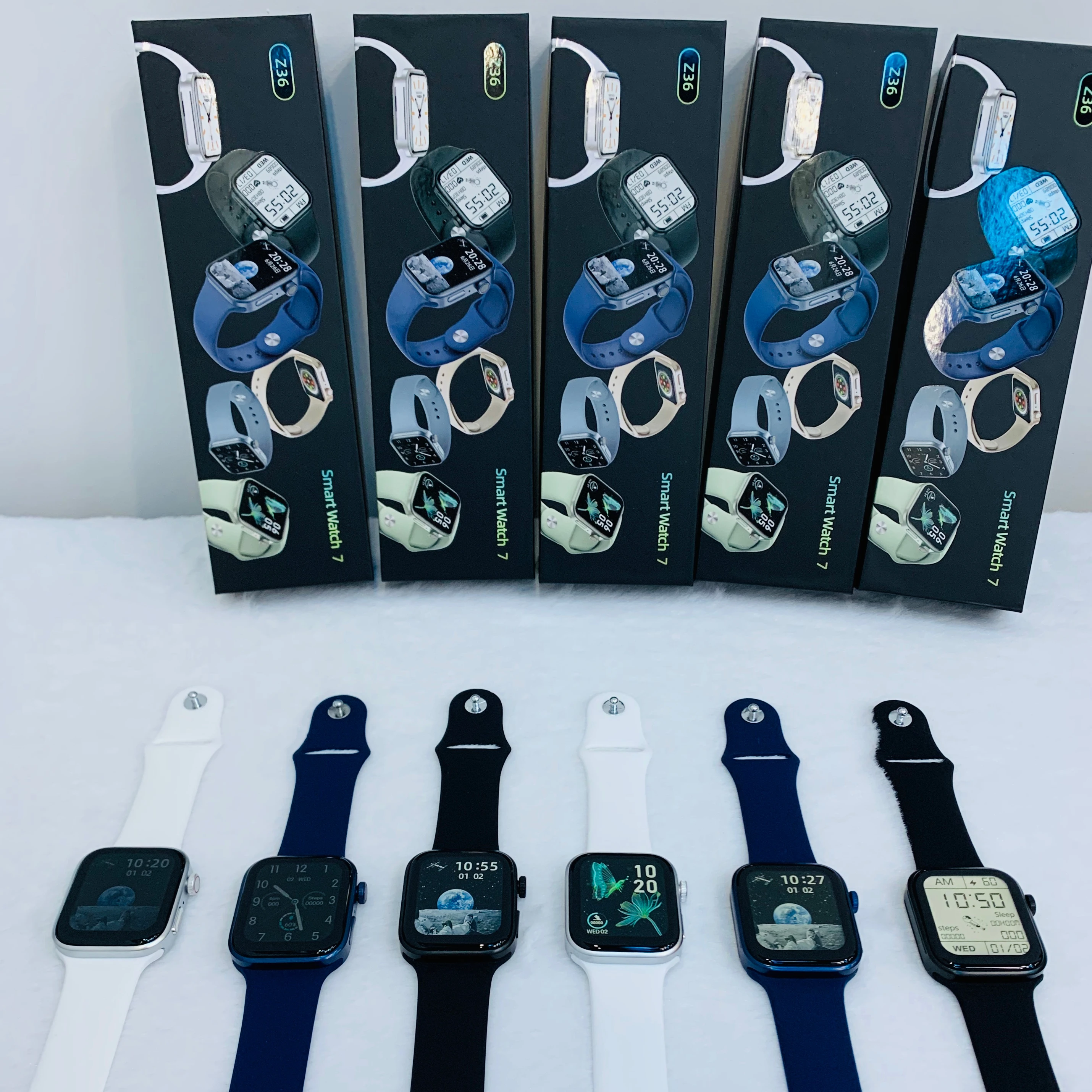 

Watch 7 Smart Watch IWO Z36 Reloj Inteligente Wireless Charger Smart Watch With Multi Languages Sport Wristband Smartwatch