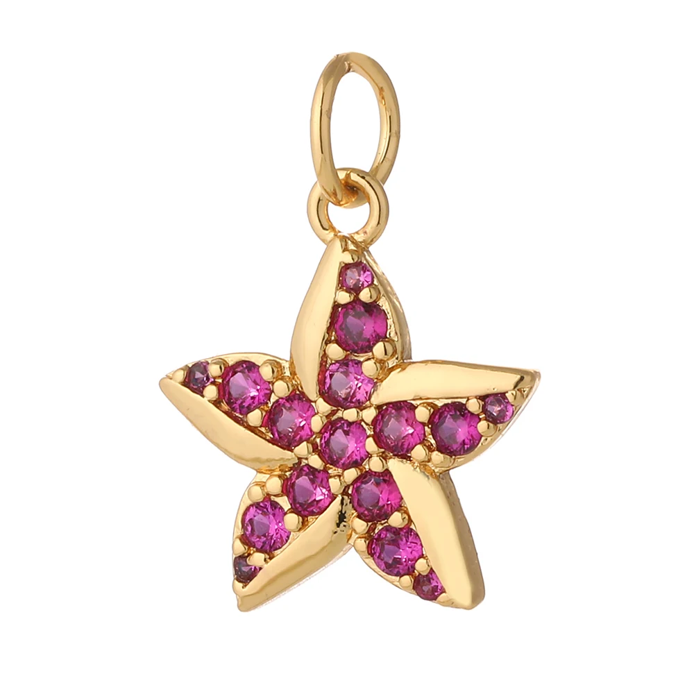 

Wholesale Fashion Star Charm Discover Weekly Spotify Zircon Star Charms 18k Gold Necklace Charms Star Pendant Jewelry