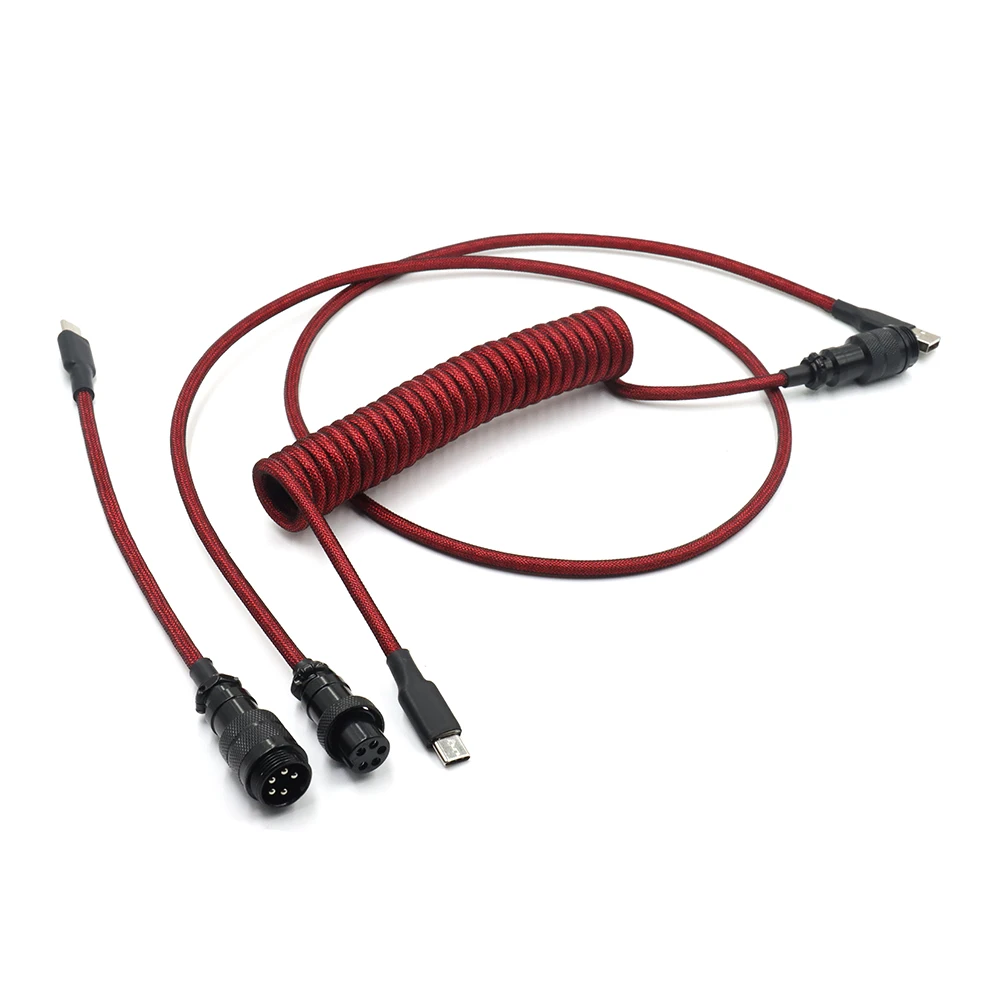 

red black color custom usb cable double sleeving aviator xlr 5pin cable