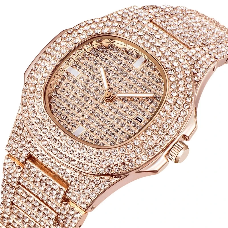

AliExpress 2019 Hot Fashion Winner Men Lady Watch Stainless Steel Quartz Luxury Rose Gold Diamond Wrist Watch Women Wristwatches, 3-color