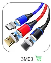 Cable USB magnético de carga rápida 3 en 1, rotación de 360 ° y 180 °
