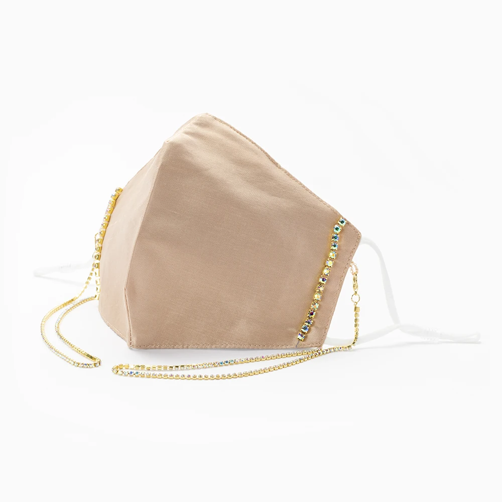 
Hotsale Autumn Winter Elegant Nude Color Reusable Washable Silk Facemask 