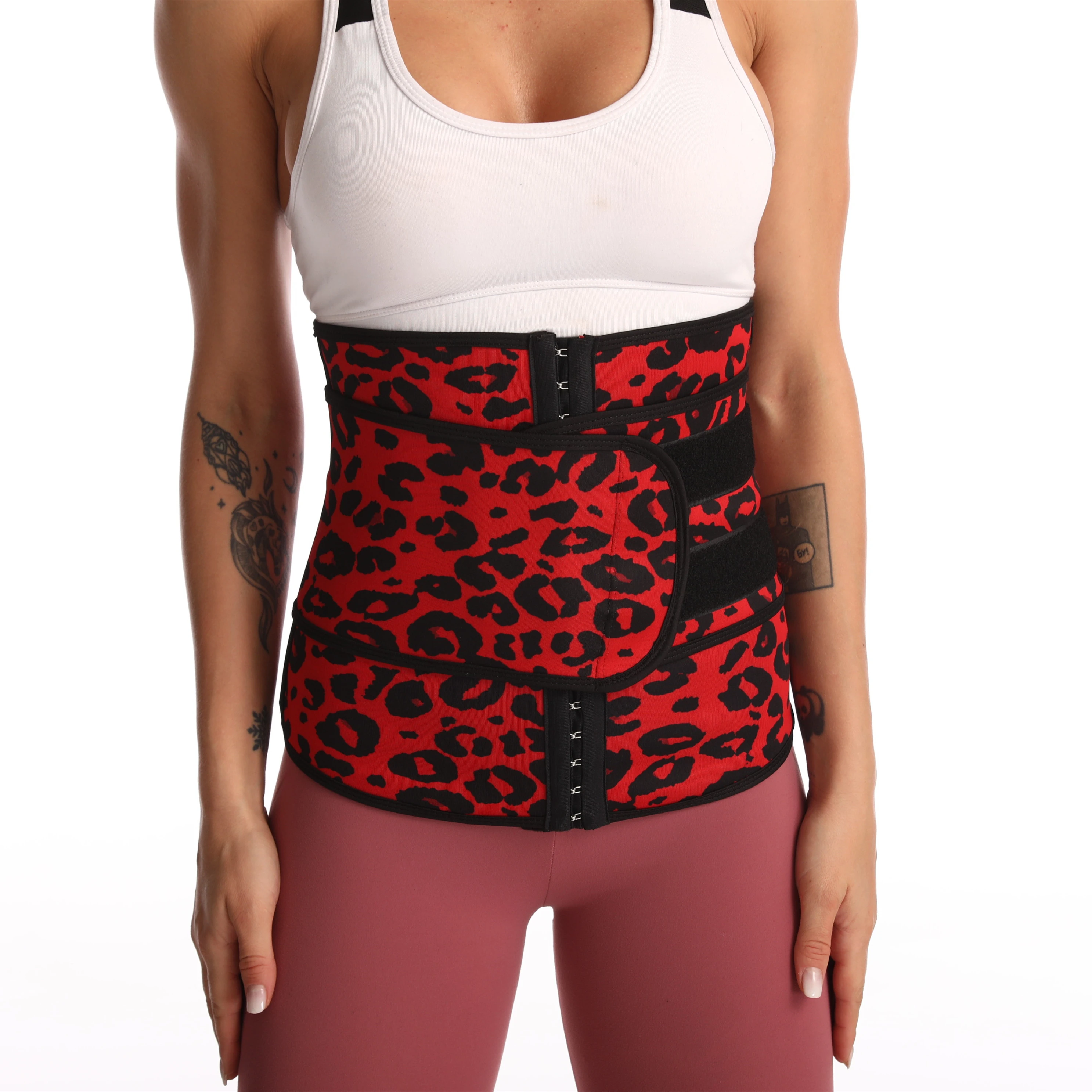 

New Fashion Latex Slimming Printed Private Label Sports Waist Trainer Belt, Red