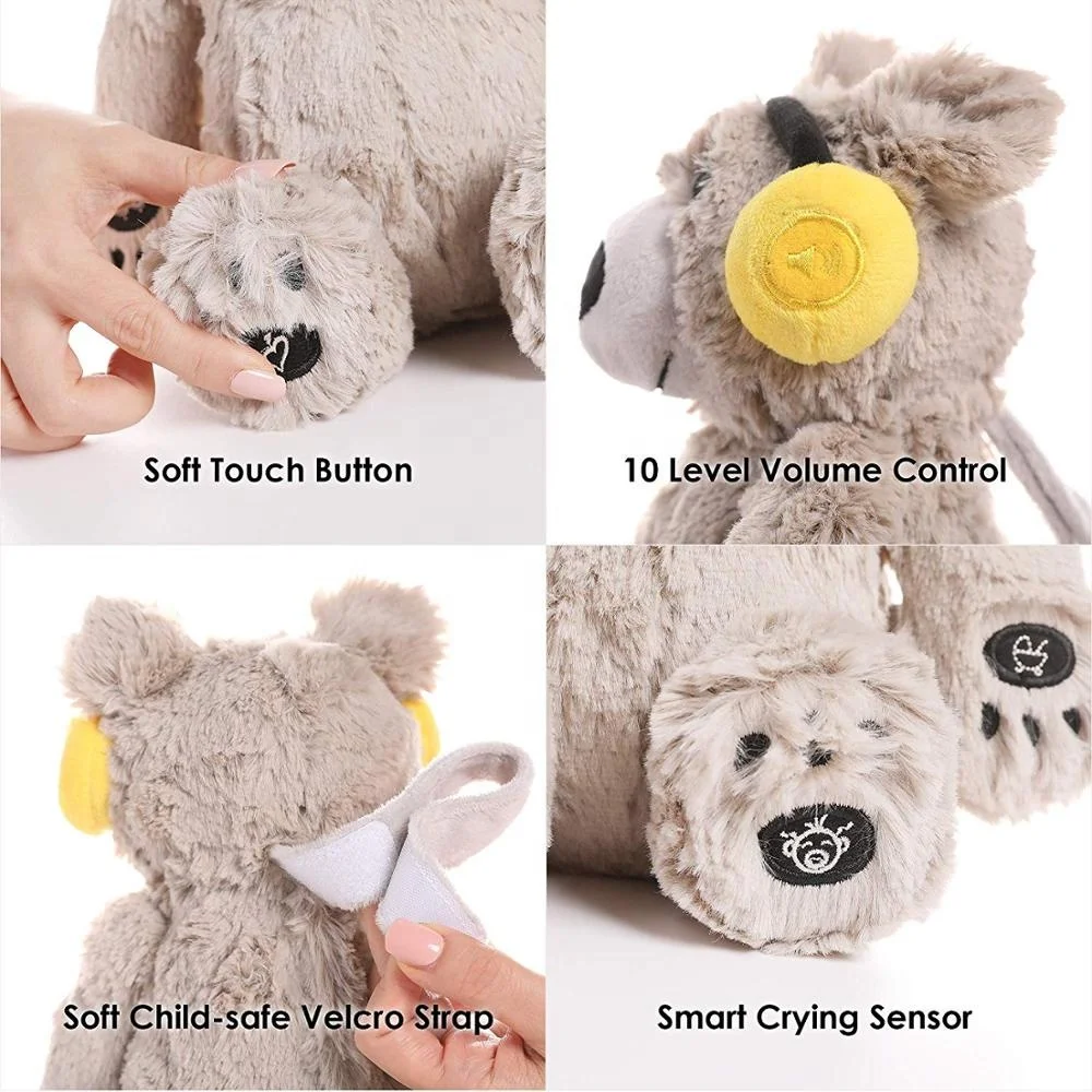 Cry Sensor Baby Lulla Bear Toy,Sound & Light Sleeping Aid Lullaby Toy ...