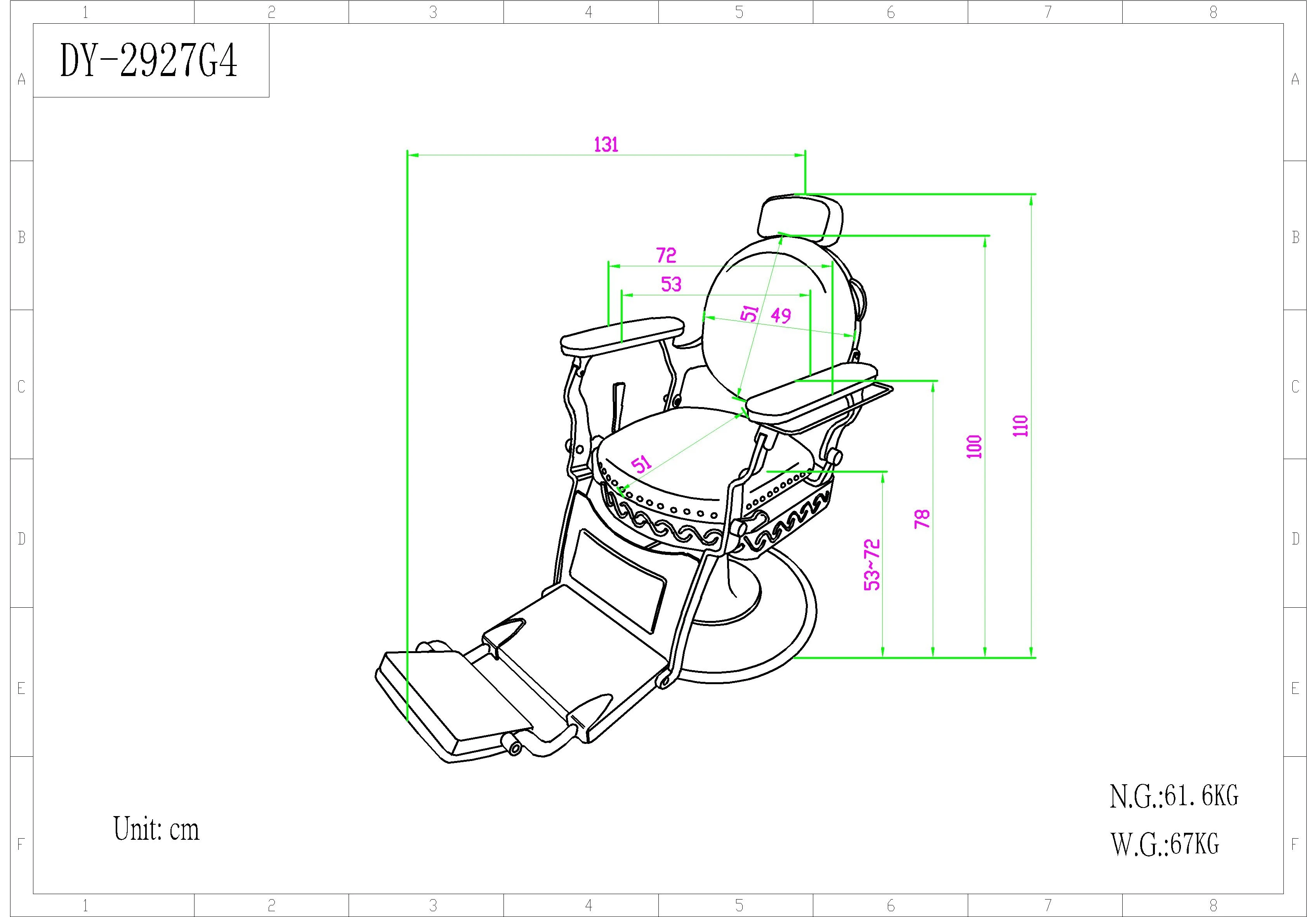 Dty Wholesale Salon Furniture Antique Brown Barber Chair For Sale