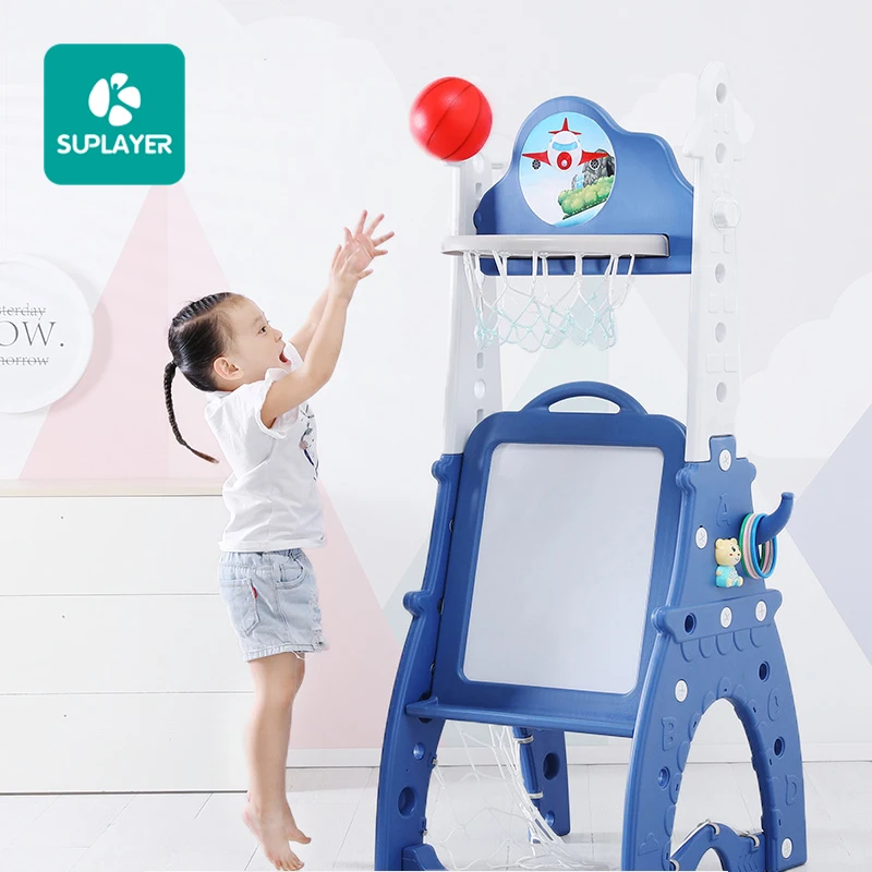 

Suplayer 2021 hot sale C-LQJ010 baby basketball hoop, Blue/red/customize color