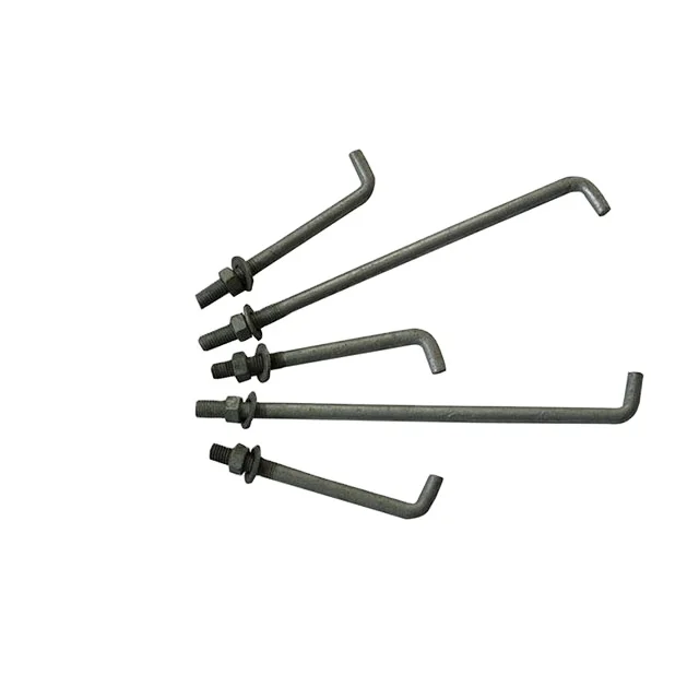 
Hebei yongnian manufacture L Type Plain/ZP/HDG Anchor bolt with washer and nut M6 64 