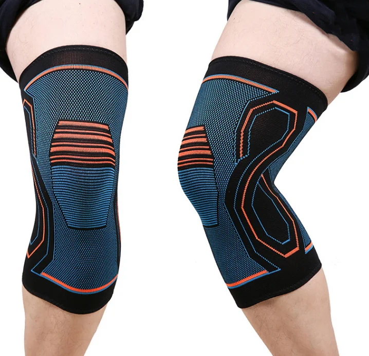 

3D nylon spandex elastic knit compression knee brace support