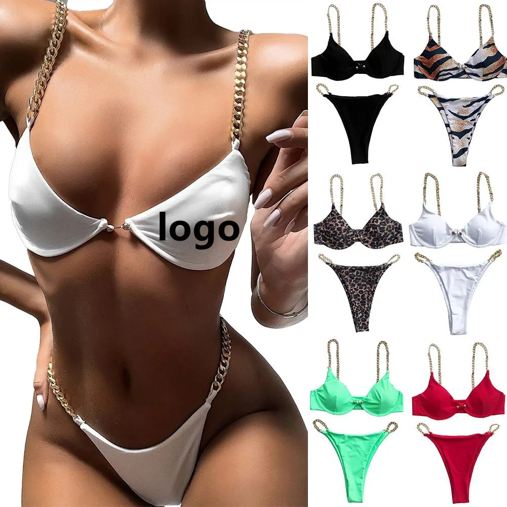 

Custom Bikinis Printing Swimwear Beachwear 2 Piece Swimsuit Women Custom Logo Bikini 2021