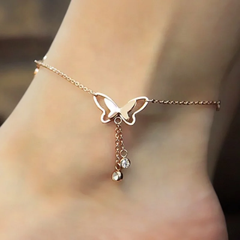 

Butterfly Pendant Anklets Foot Chain Beach Leg Women Anklet Jewelry, Picture
