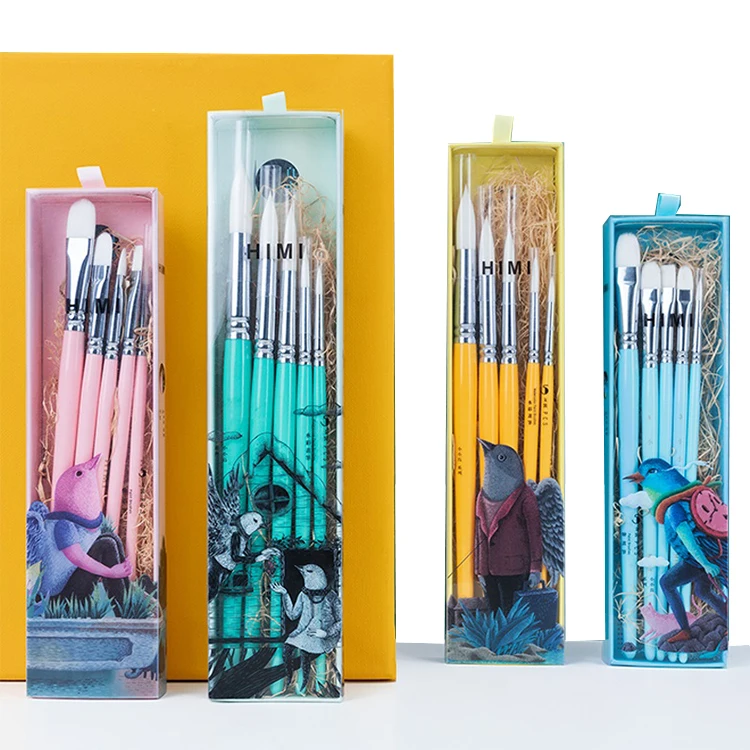 

Himi Miya 5pcs Promotional Nylon Hair Material Watercolor & Paint Brush Himi Little Bird Painting Brushes