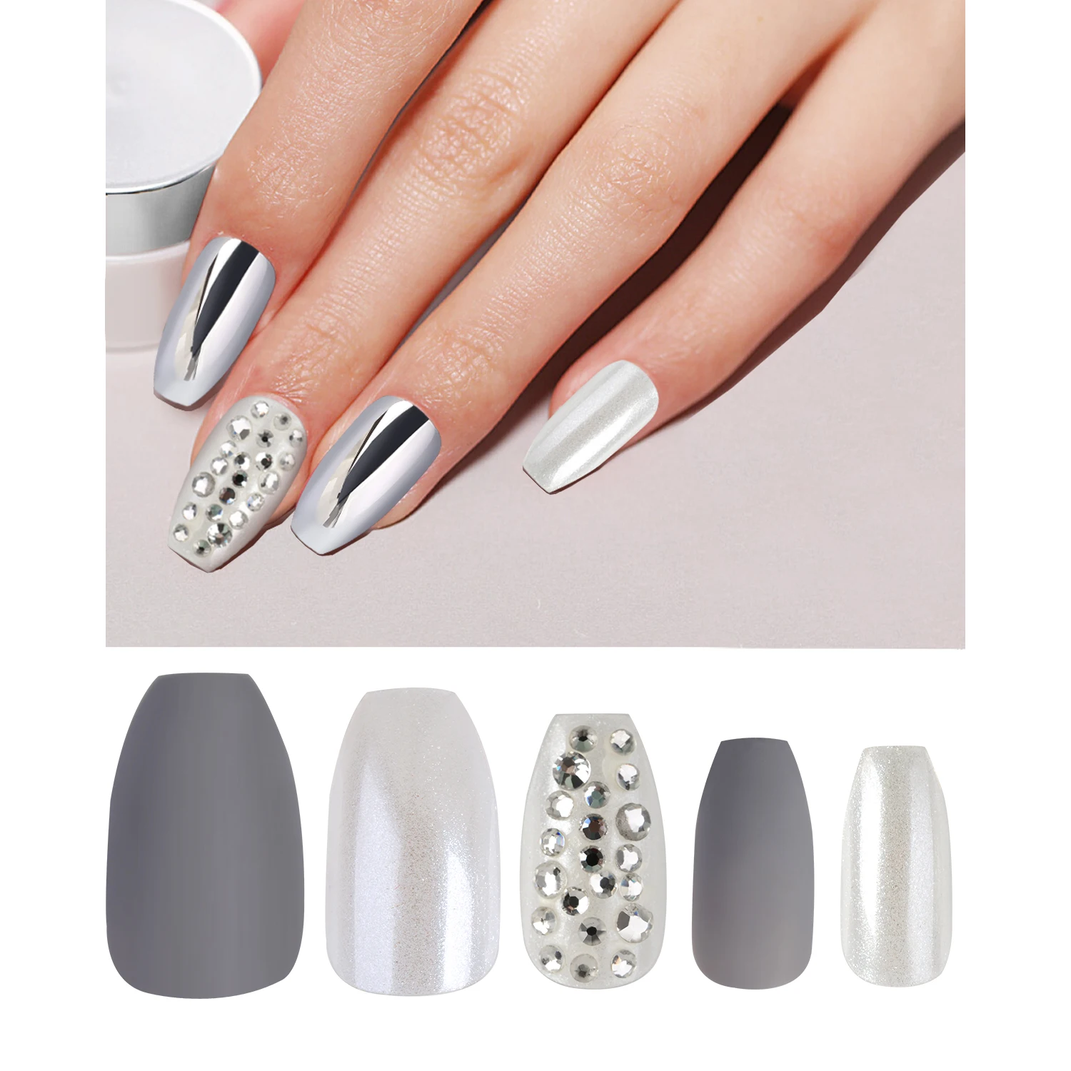 coffin nail press on nails custom coffin ballerina shape nail