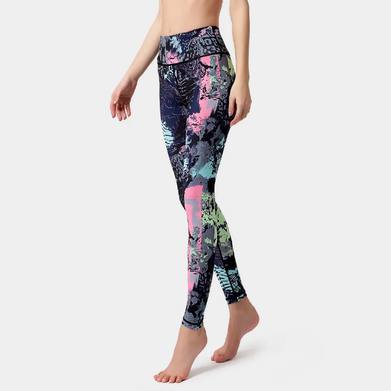 

Womens Colorful Yoga Pants Sportswear Leggings Gym Fitness Custom Made Leggings Wholesale Print Pattern Spandex / Polyester