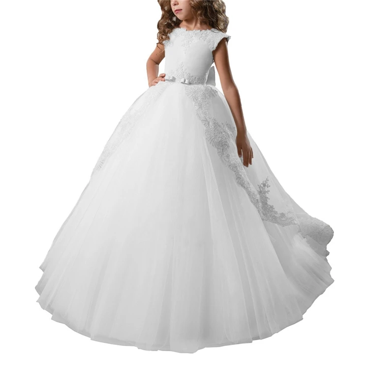 

Girls Dress Children's Puffy Lace Flower Performance Birthday Tutu Dresses Lace Princess Dress Party Communion Pageant Gown, 5 color
