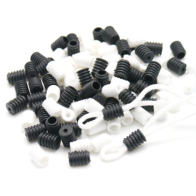 

Adjustable Toggle Colorful Rubber Silicone Buckle Stopper For Mask, Black/white/colorful
