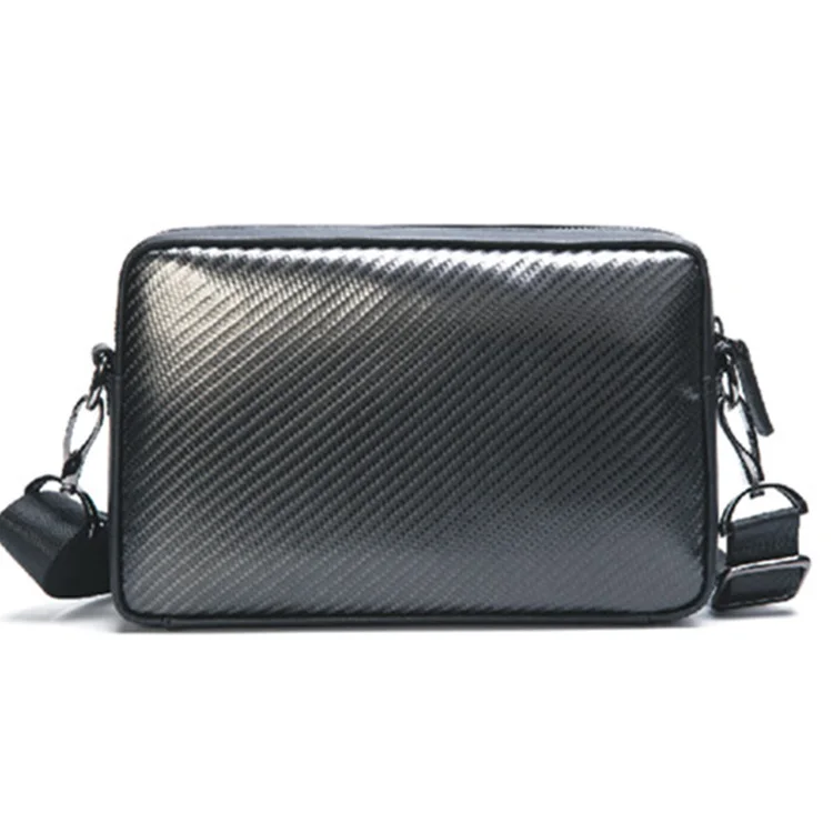 

Free shipping 2021 superior quality Carbon fiber messenger bag for men, Black/customer