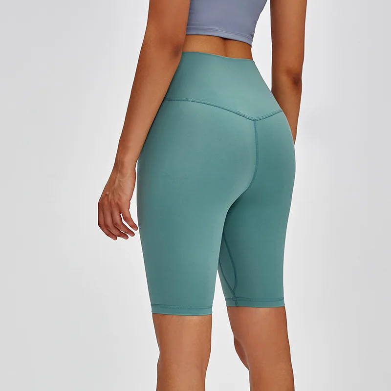 

2020 new summer design custom logo high waist parallel crotch push up scrunch bum peach butt biker yoga shorts, As you see or oem