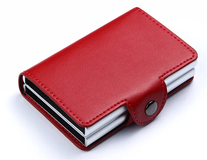 

Card Holder For Business Wallet Rfid Blocking Double Box Credit Cards Pop Up Wallet, Black,brown,coffee,blue,red