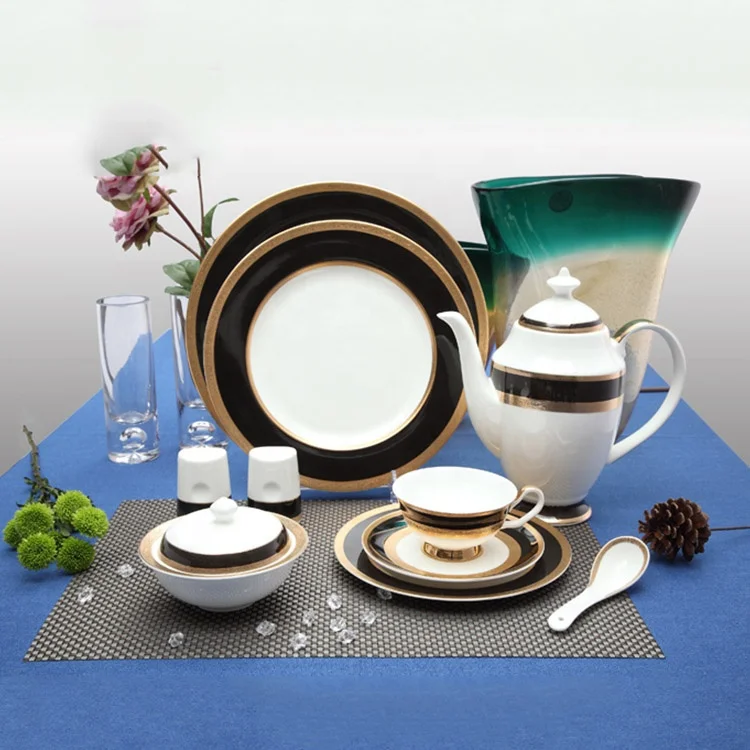 golden dinnerware set
