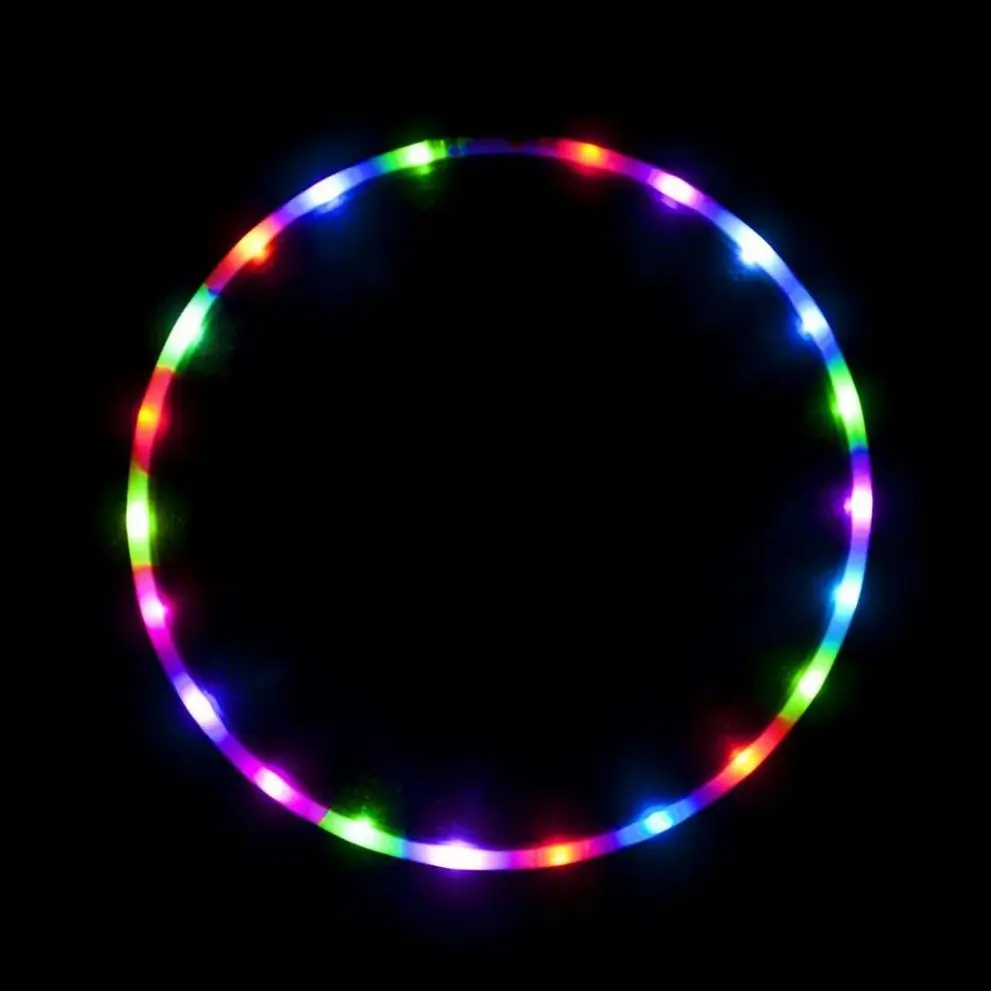 

New Glow Cheap Collapsible Weighted Led Segmented Rhythmic Gymnastics Hulas Light Hoops, Custom color