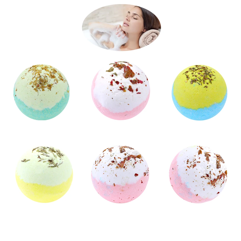 

Landora OEM Ball Colorful Bomb 4pcs Gift Set Packaging Bathbombs Skin Cleansing Care Moisturizing Shower Steamers Bath Bombs