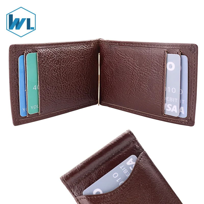 

2021 Wholesale New Bifold Wallet With Money Clip Custom ID Window Slim Minimalist RFID Blocking Men's Magnetic Money Clip Wallet