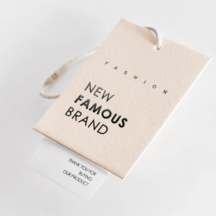 

Customized logo print embossed paper clothing hangtag denim cardboard tag label with high quality, Cmyk