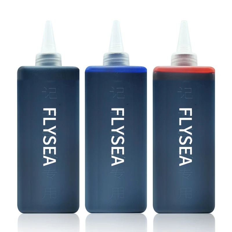 

Flysea 3 colors oil-based marker ink black red blue 500ml/bottle durable paint marker ink ODM OEM