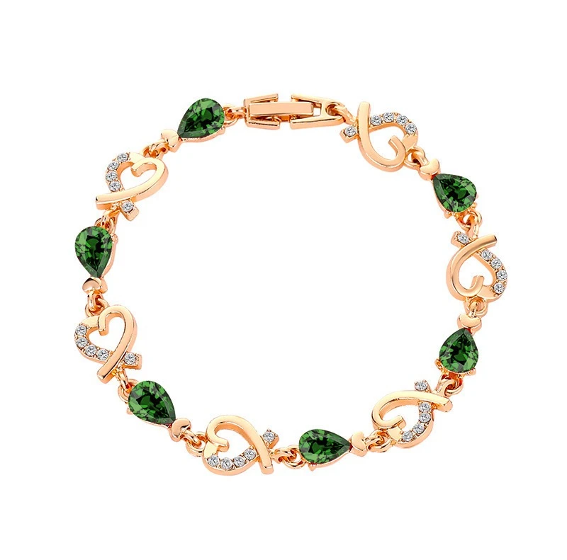 

Fashionable full diamond jewelry heart-shaped crystal bracelet zircon diamond wristband for women