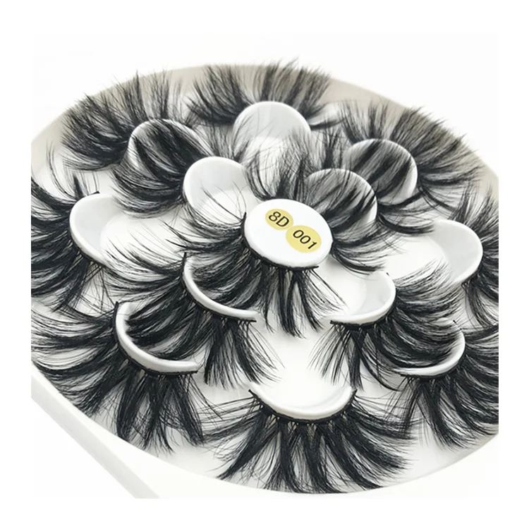 

7 pairs of hand-made 25mm false eyelashes, artificial fiber hair, naturally thick and soft, enlarged eyes