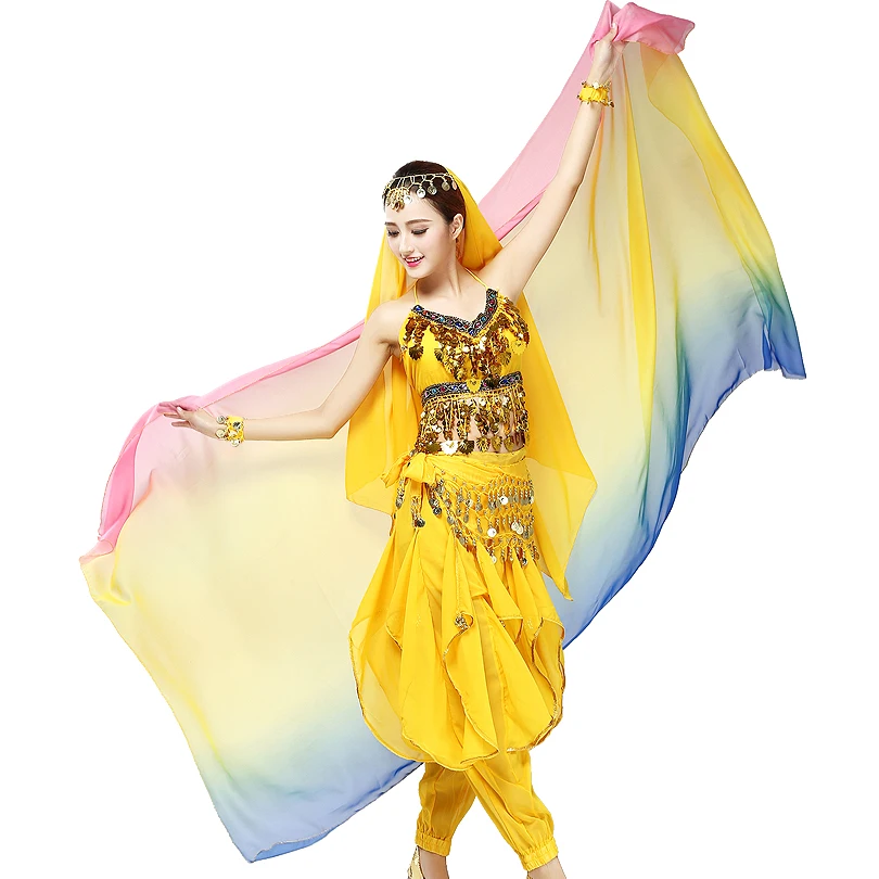 
220*120cm Customize Colorful Dance Scarf Women Belly Dance Veil 