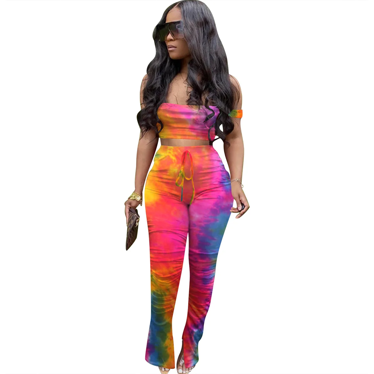 Tie Dye Women Summer Sets For Women Clothing 2 Pieces Pants Set