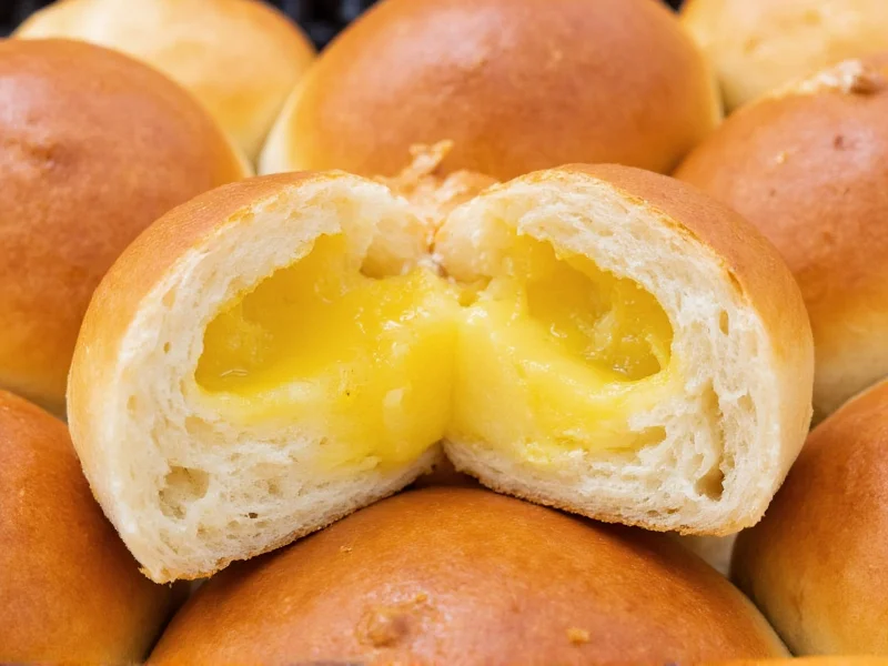 Freshly baked yeast rolls with buttery interior close-up