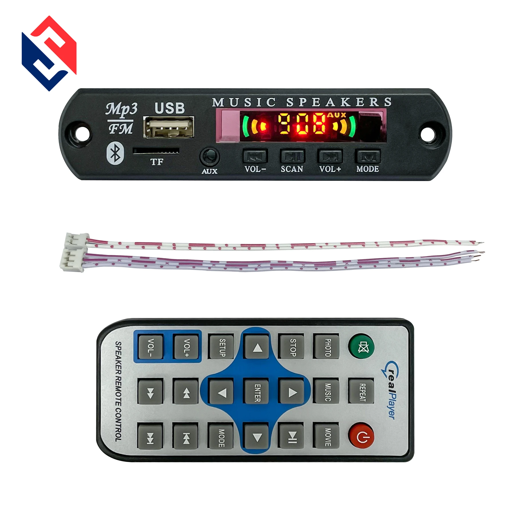 

5V 12V Wireless BT USB MP3 Player WMA Decoder Board TF Card Fm Radio Audio Decoder Module